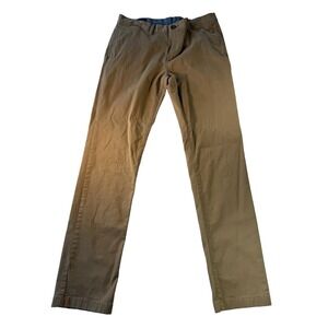 Wallin & Bros Men's Chino Pants 34x34 Khaki Tan Stretch Cotton Slim Straight